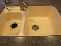 Replace your grungy corian sink today!